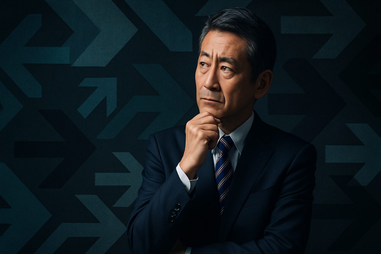 50代営業経験者が再起を目指して考えるビジネスマンの画像